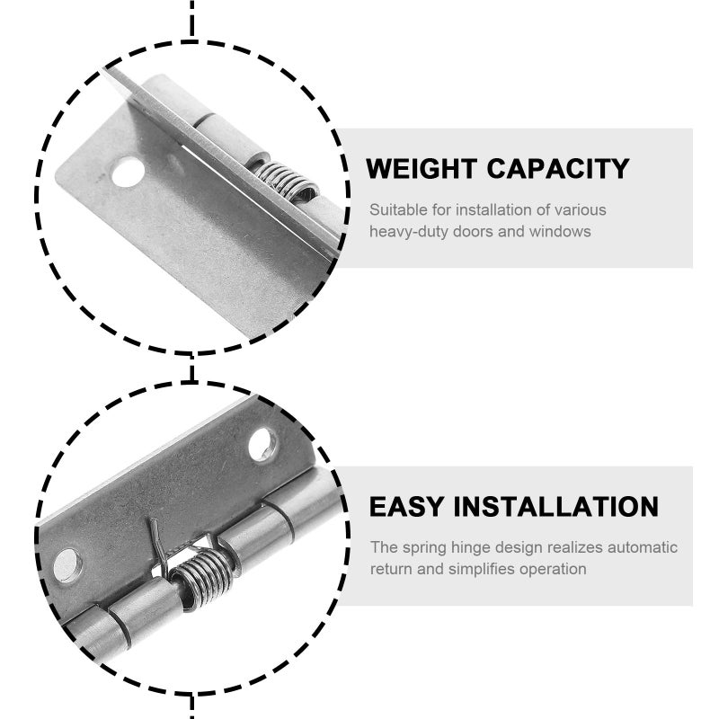 4Pcs 304 Stainless Steel Self Closing Door Spring Hinges Automatic Interior Door Hardware - Image 4
