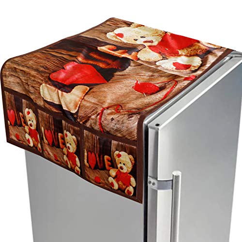 KANUSHI Industries® Fridge Top Cover for Top/Refrigerator Cover(FRI-Teddy-TOP+M-23) - Image 2
