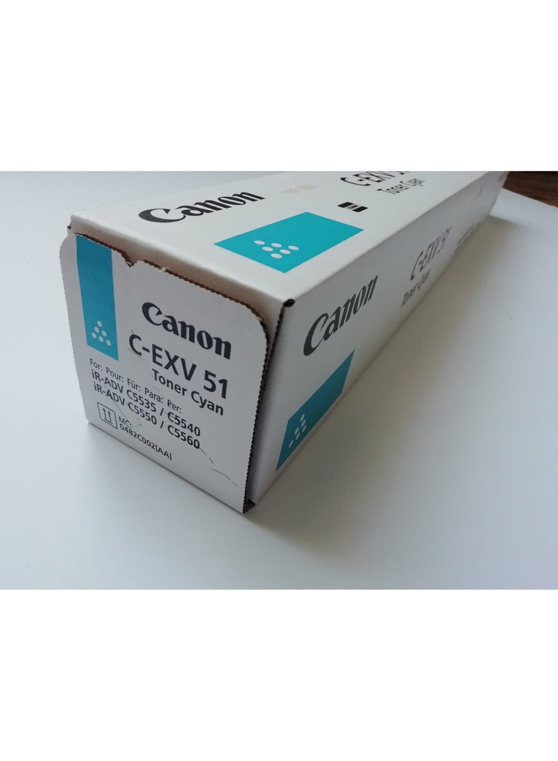 CANON C-EXV 51 CYAN TONER CARTRIDGE BLUE - Image 1