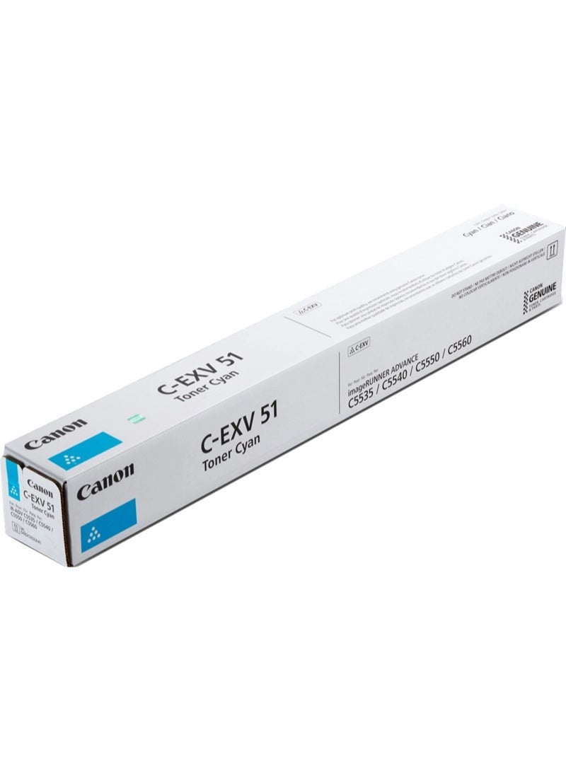 CANON C-EXV 51 CYAN TONER CARTRIDGE BLUE - Image 2