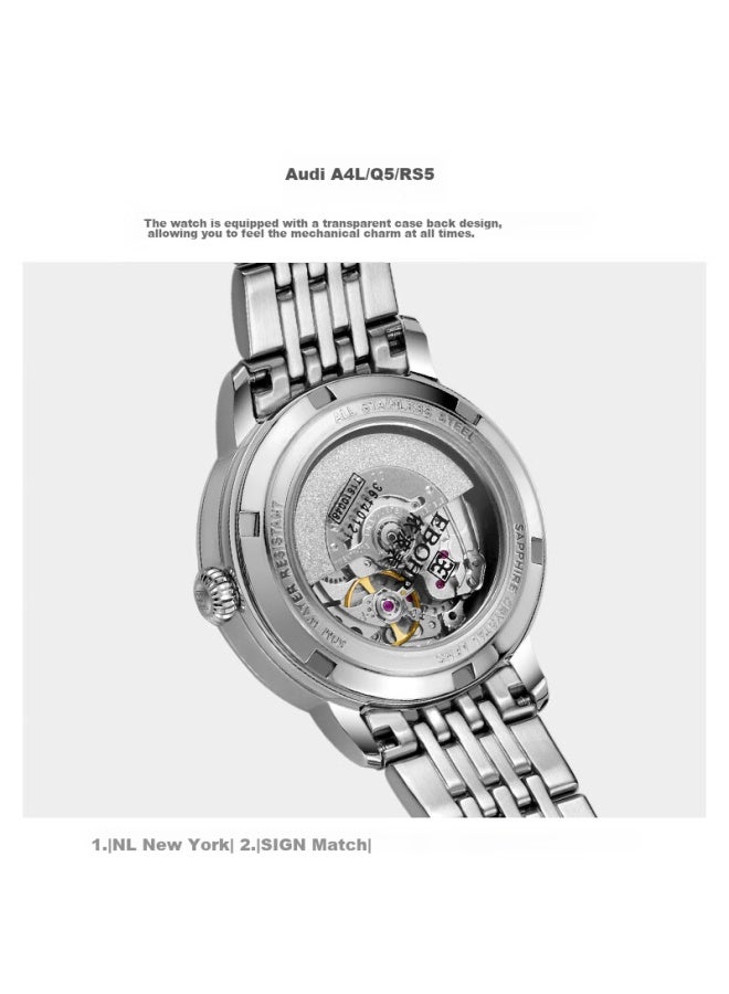 Ebohr Women's Watch, Master Series Exquisite Holiday Gift, Solid Strap Ladies Mechanical Couple Watch 36140121 - Image 4