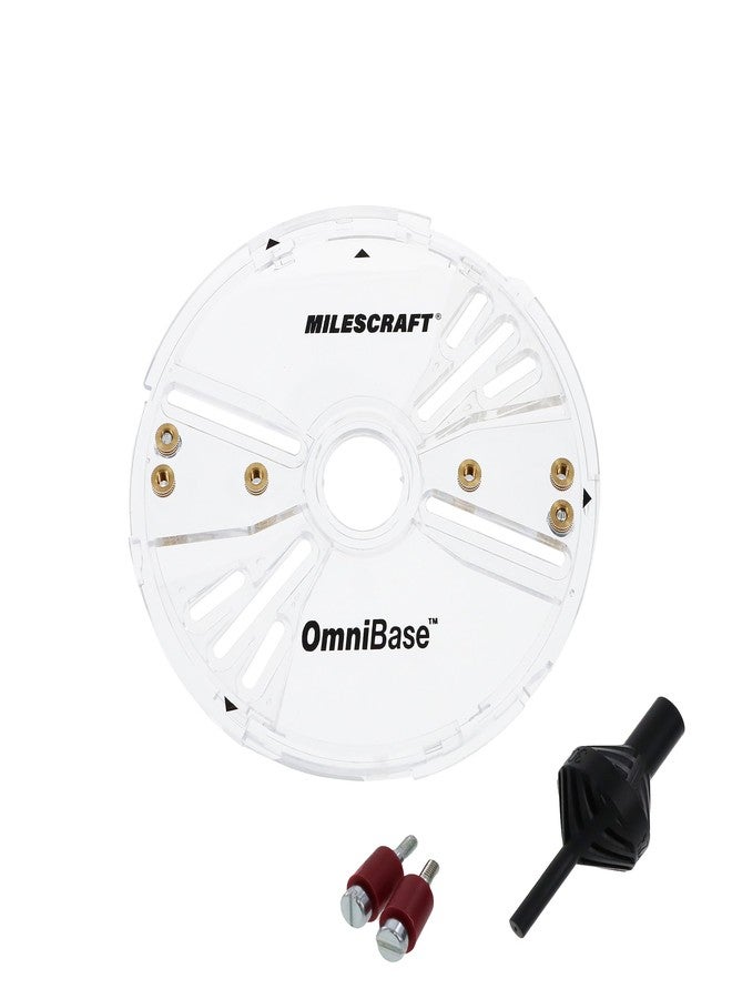 مايلكرافت قاعدة مايلزكرافت 6202 أومني - لوحة قاعدة عالمية لجهاز التوجيه مقاس 7 بوصات، أجنحة تثبيت قابلة للتعديل مع أي جهاز توجيه، تصميم شفاف يُحسّن الرؤية، تتضمن دبابيس تثبيت ومسامير تثبيت. تناسب بطانات كابل بورتر مقاس 1-3/16 بوصة. - Image 1