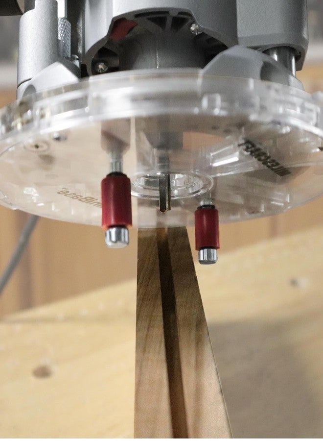 مايلكرافت قاعدة مايلزكرافت 6202 أومني - لوحة قاعدة عالمية لجهاز التوجيه مقاس 7 بوصات، أجنحة تثبيت قابلة للتعديل مع أي جهاز توجيه، تصميم شفاف يُحسّن الرؤية، تتضمن دبابيس تثبيت ومسامير تثبيت. تناسب بطانات كابل بورتر مقاس 1-3/16 بوصة. - Image 4