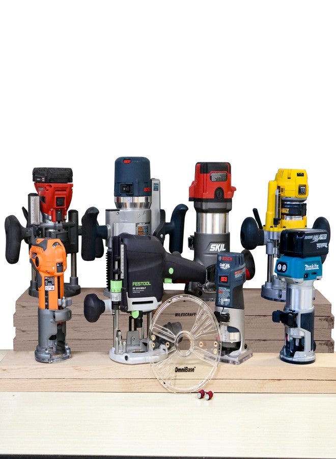 مايلكرافت قاعدة مايلزكرافت 6202 أومني - لوحة قاعدة عالمية لجهاز التوجيه مقاس 7 بوصات، أجنحة تثبيت قابلة للتعديل مع أي جهاز توجيه، تصميم شفاف يُحسّن الرؤية، تتضمن دبابيس تثبيت ومسامير تثبيت. تناسب بطانات كابل بورتر مقاس 1-3/16 بوصة. - Image 3