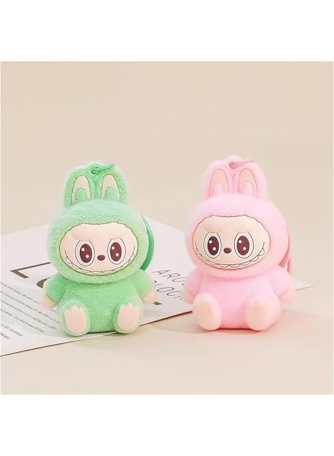 Cute La bubu Keychain, Flocking Cartoon Monsters,Rabbit Home Decoration,Hanging Pendant Gifts,Key Ring Accessories  - Image 3