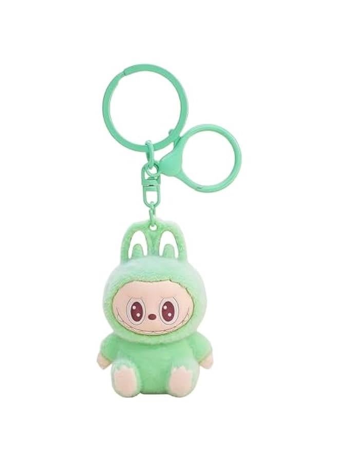Cute La bubu Keychain, Flocking Cartoon Monsters,Rabbit Home Decoration,Hanging Pendant Gifts,Key Ring Accessories  - Image 1