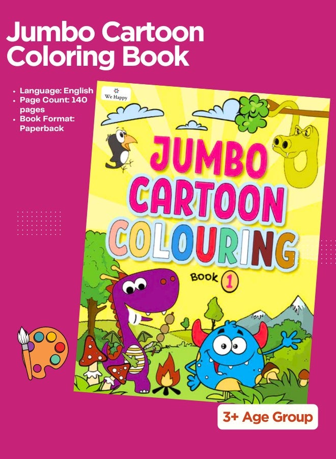 وي هابي جامبو الكرتون تلوين الكتاب 1 ، رسومات مضحكة ومجنونة للأطفال 3+ العمر - Image 5