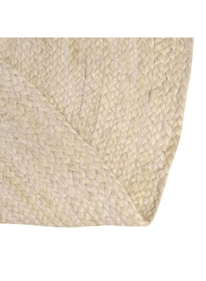 HANDPICKED FURNITURE Jute Wool And Cotton White Round Carpet Ultra Soft Area Carpets For Bed Room Living Room And Dining Room Anti-Slip Floor Carpets Easy To Clean Made In Turkey 120X120Cm - Image 4