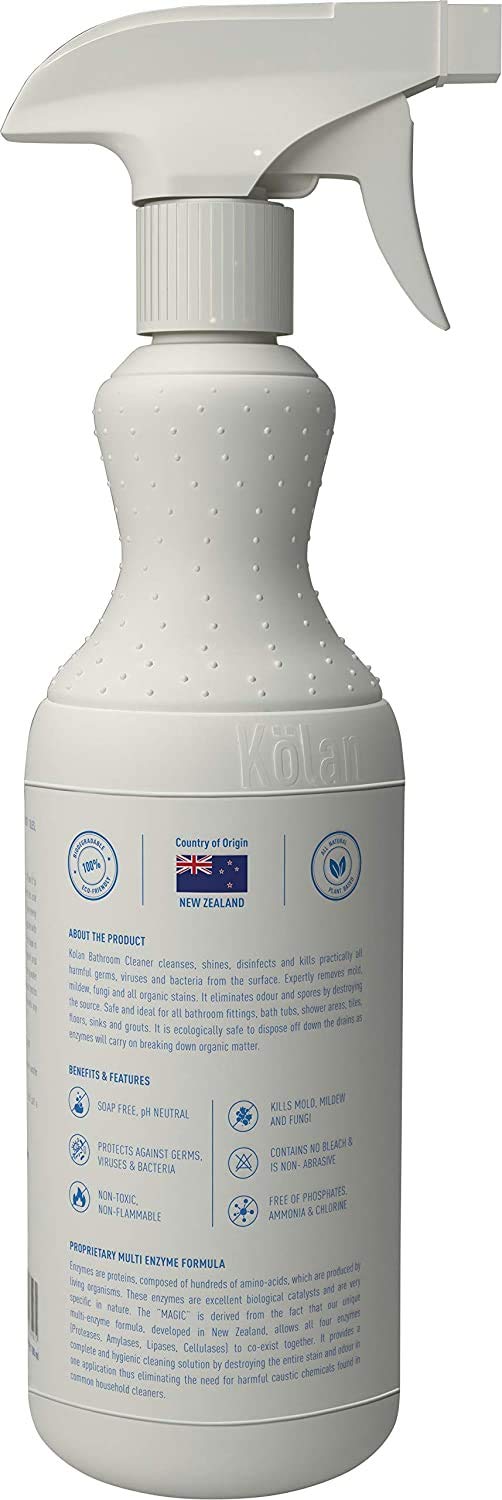 Kolan Bathroom Cleaner 700ml | Organic Multi Enzyme Formula | Eco-Friendly and Biodegradable | No Bleach, Chemical Free | For Bathtubs, Shower Areas, Tiles, Floors, Sinks and Grouts - Image 4