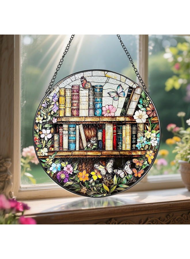 LAOWEIKI 8'' Stained Glass Suncatcher Ornament, Stained Glass Window Hanging, Sun Catchers for Windows Hanging Ornaments, Window Decor | Book Club Gift, Fantasy Book Lover Gift, Reader Gifts - Image 5
