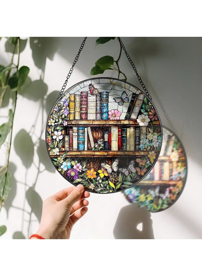 LAOWEIKI 8'' Stained Glass Suncatcher Ornament, Stained Glass Window Hanging, Sun Catchers for Windows Hanging Ornaments, Window Decor | Book Club Gift, Fantasy Book Lover Gift, Reader Gifts - Image 3