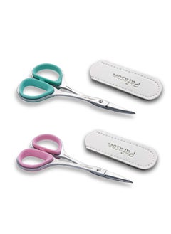 Pafason PAFASON Stainless Steel Curved and Straight Nail Cuticle Manicure Scissor Set Multi-Purpose Pedicure Beauty Grooming Tool for Nail, Dry Skin  - Image 1