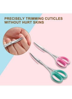 Pafason PAFASON Stainless Steel Curved and Straight Nail Cuticle Manicure Scissor Set Multi-Purpose Pedicure Beauty Grooming Tool for Nail, Dry Skin  - Image 4