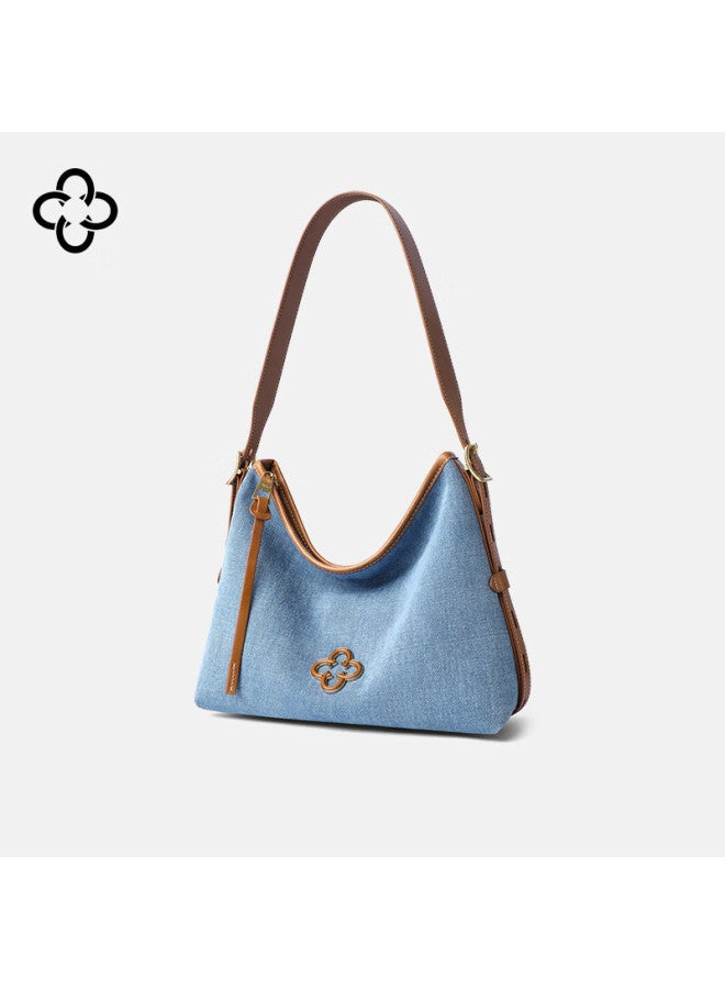 Cassile Women's Tote Bag , Denim Fabric, Commuter Large Capacity, Light Luxury Crossbody Bag, Birthday And New Year Gift - Image 1