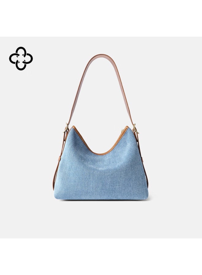 Cassile Women's Tote Bag , Denim Fabric, Commuter Large Capacity, Light Luxury Crossbody Bag, Birthday And New Year Gift - Image 2