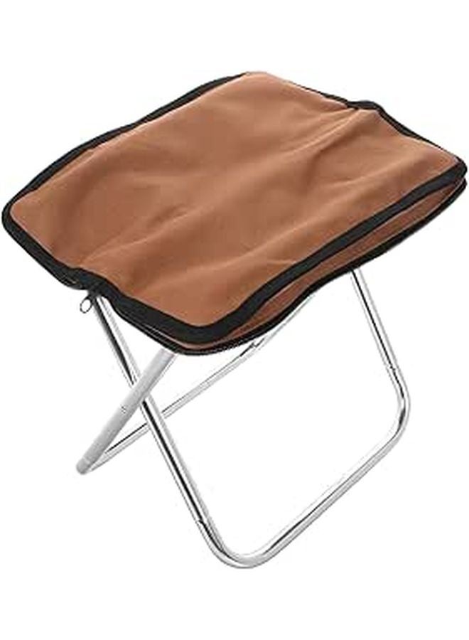 Lightweight Portable Folding Camping Stool Outdoor Travel Fishing Chair Brown - Image 1