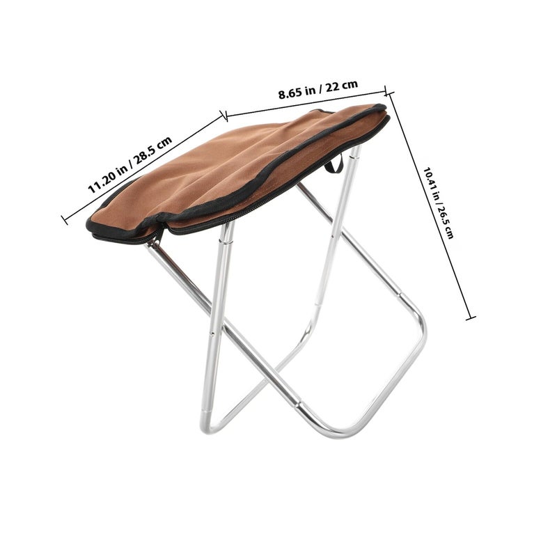 Lightweight Portable Folding Camping Stool Outdoor Travel Fishing Chair Brown - Image 4