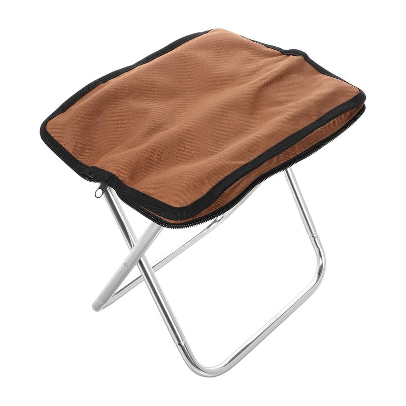 Lightweight Portable Folding Camping Stool Outdoor Travel Fishing Chair Brown - Image 2