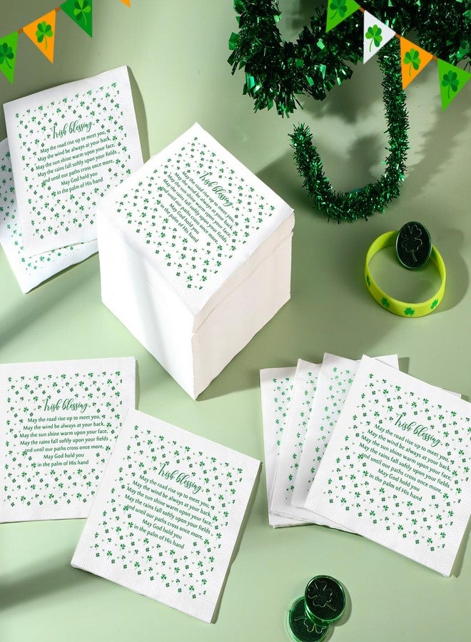 Spakon 100 Pcs St. Patrick's Day Napkins Bulk 9 x 9 Inch Green Lucky Shamrock Paper Napkins 3 Ply Irish Party Decoration for Luncheons Dinners Holiday Tableware Supplies - Image 4