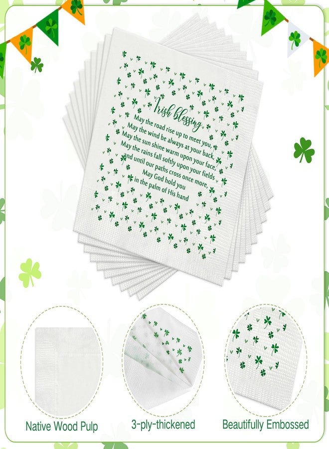 Spakon 100 Pcs St. Patrick's Day Napkins Bulk 9 x 9 Inch Green Lucky Shamrock Paper Napkins 3 Ply Irish Party Decoration for Luncheons Dinners Holiday Tableware Supplies - Image 3