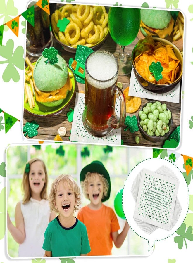 Spakon 100 Pcs St. Patrick's Day Napkins Bulk 9 x 9 Inch Green Lucky Shamrock Paper Napkins 3 Ply Irish Party Decoration for Luncheons Dinners Holiday Tableware Supplies - Image 5