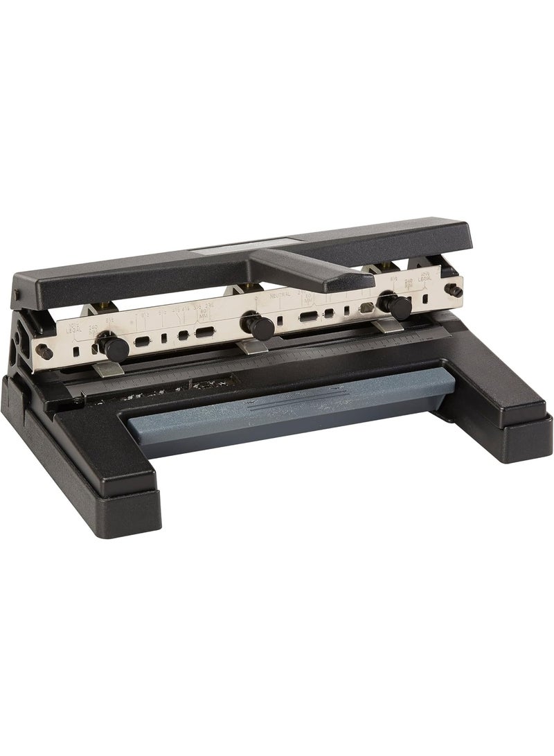 Swingline Swingline 3 Hole Punch Heavy Duty, 40 Sheet Capacity Three Hole Puncher 3 Ring, Adjustable 2-4 Hole Paper Punch, Black (74450) - Image 2