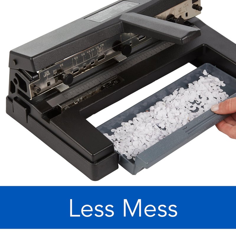 Swingline 3 Hole Punch Heavy Duty, 40 Sheet Capacity Three Hole Puncher 3 Ring, Adjustable 2-4 Hole Paper Punch, Black (74450) - Image 5