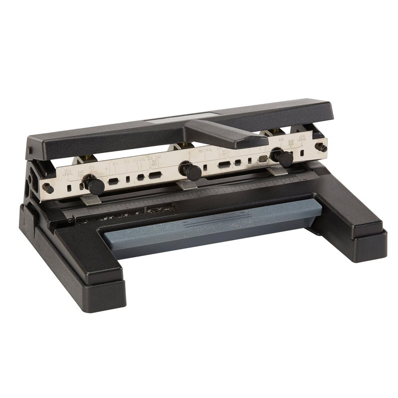 Swingline 3 Hole Punch Heavy Duty, 40 Sheet Capacity Three Hole Puncher 3 Ring, Adjustable 2-4 Hole Paper Punch, Black (74450) - Image 2