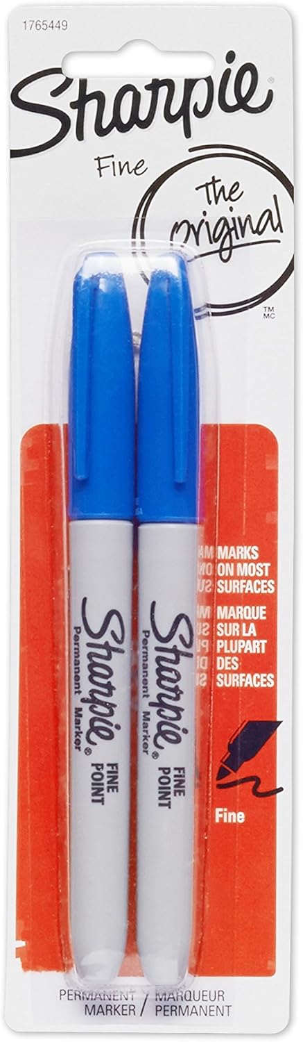 SHARPIE Permanent Markers Fine Point Blue 2Pack 1765449