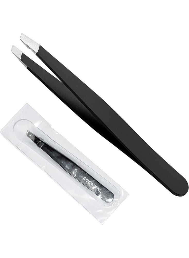 Stainless Steel Anti Static Straight Tweezer Accessories Black - Image 1