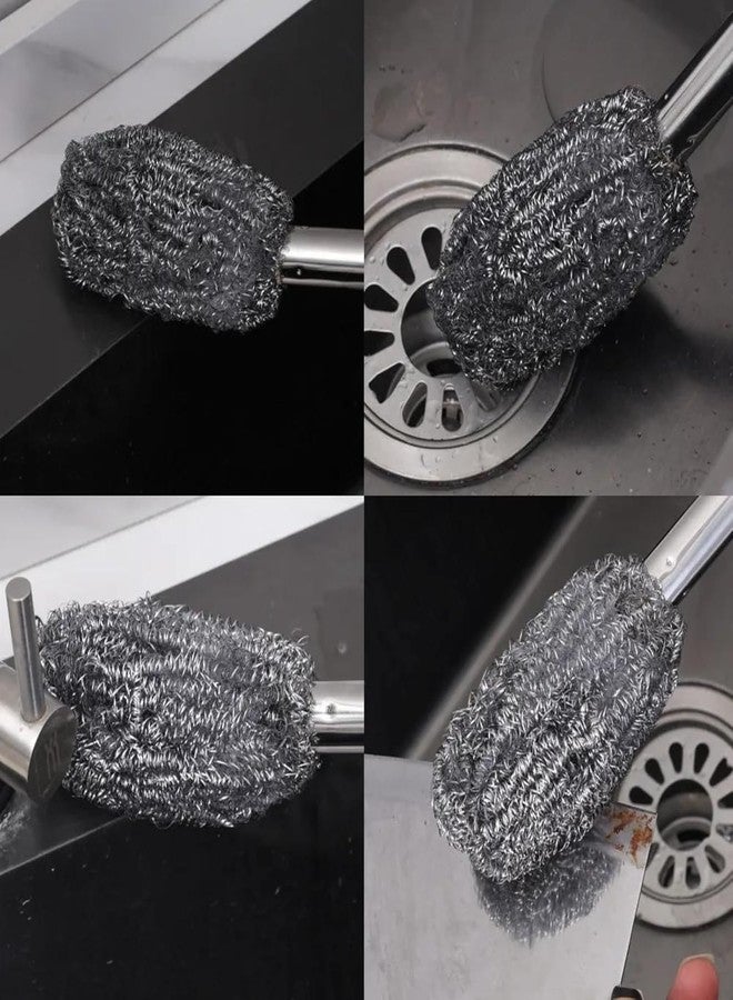 ZIGZAP Bottle Cleaner Brush with Long Handle Steel Brush Bottle Washing Brush Stainless Steel Scrubber for Water Bottles, Baby Bottles - Multipurpose Kitchen and Bathroom Cleaner(Pack of 02) - Image 4