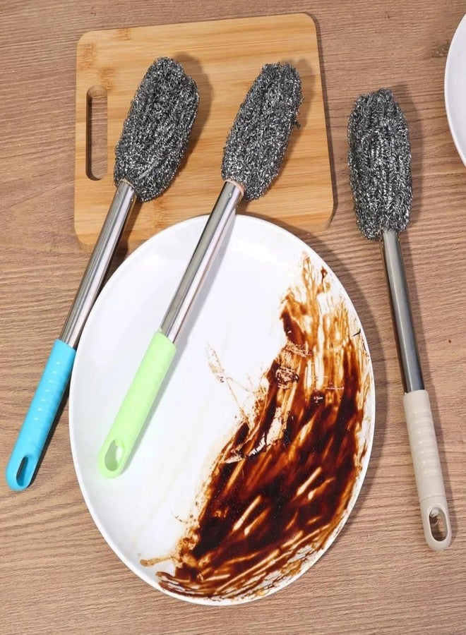 ZIGZAP Bottle Cleaner Brush with Long Handle Steel Brush Bottle Washing Brush Stainless Steel Scrubber for Water Bottles, Baby Bottles - Multipurpose Kitchen and Bathroom Cleaner(Pack of 02) - Image 5