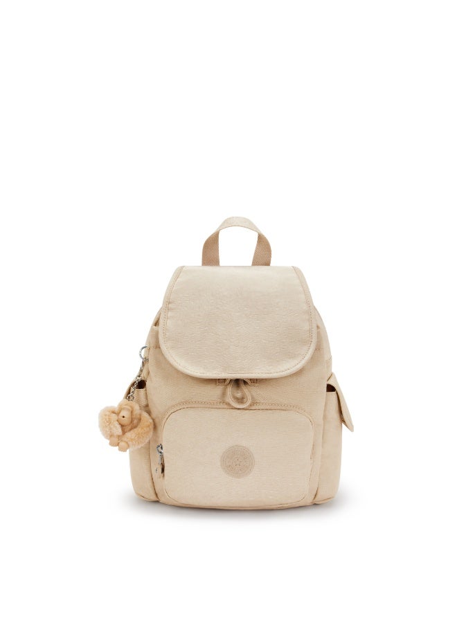 kipling City Pack Mini Small backpack Sparkled Beige - Image 1