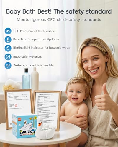 B.H b&h Baby Bath Thermometer, Swan Digital Infant Bathtub Thermometer - Reliable Temperature Readings - Easy to Read Screen - Waterproof, Safe Floats in Water Toy, Newborn Must Haves - Image 2