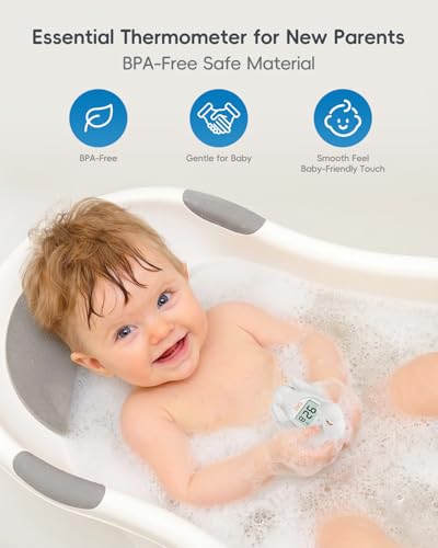 B.H b&h Baby Bath Thermometer, Swan Digital Infant Bathtub Thermometer - Reliable Temperature Readings - Easy to Read Screen - Waterproof, Safe Floats in Water Toy, Newborn Must Haves - Image 4