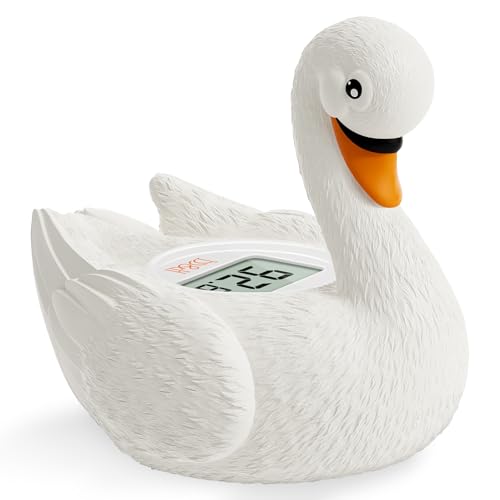 B.H b&h Baby Bath Thermometer, Swan Digital Infant Bathtub Thermometer - Reliable Temperature Readings - Easy to Read Screen - Waterproof, Safe Floats in Water Toy, Newborn Must Haves - Image 1