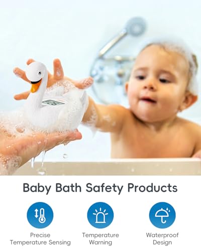 B.H b&h Baby Bath Thermometer, Swan Digital Infant Bathtub Thermometer - Reliable Temperature Readings - Easy to Read Screen - Waterproof, Safe Floats in Water Toy, Newborn Must Haves - Image 5