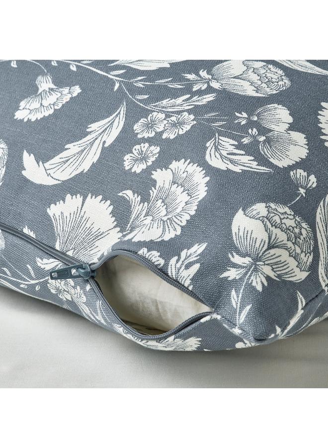 زبون غطاء وسادة، رمادي غامق-أزرق، 50×50 سم - Image 3