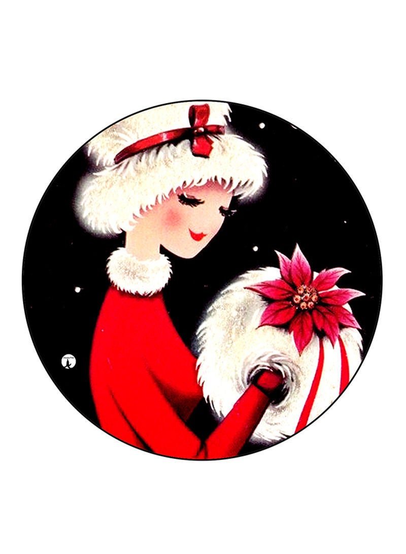 RKN Girl Printed Fridge Magnet Round  Multicolour - Image 1