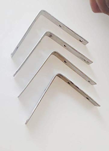 FTE Right Angles L Angles Clamps Brackets Made of Strong Iron A Set of 4 Pieces for shelve Support with Double Hole Size 4x4 inch 11x12cm - Image 4