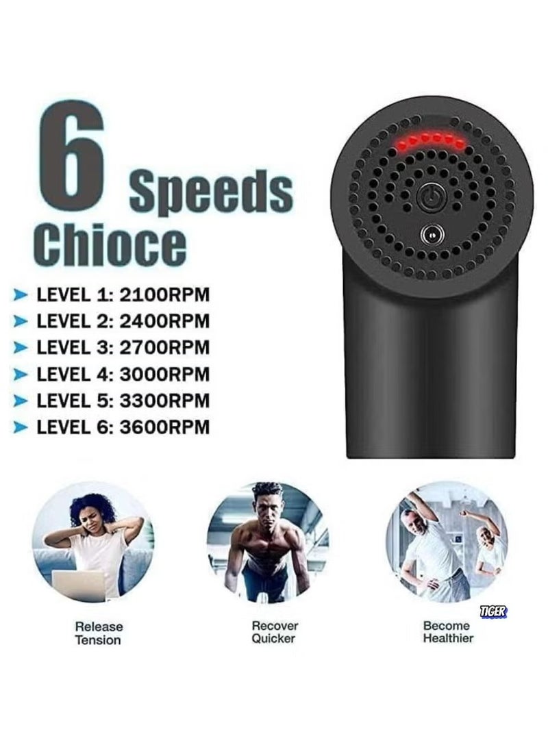 TIGER New Massage Gun – Percussion Muscle Massager Deep Tissue Massage Gun for Pain Relief, 4 Massage Heads, 6 Speed High-Intensity Vibration, Super Quiet Cordless Handheld Device for Relaxation & Recovery - Image 2