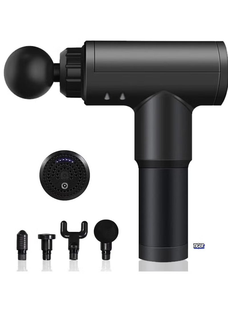 TIGER New Massage Gun – Percussion Muscle Massager Deep Tissue Massage Gun for Pain Relief, 4 Massage Heads, 6 Speed High-Intensity Vibration, Super Quiet Cordless Handheld Device for Relaxation & Recovery - Image 1