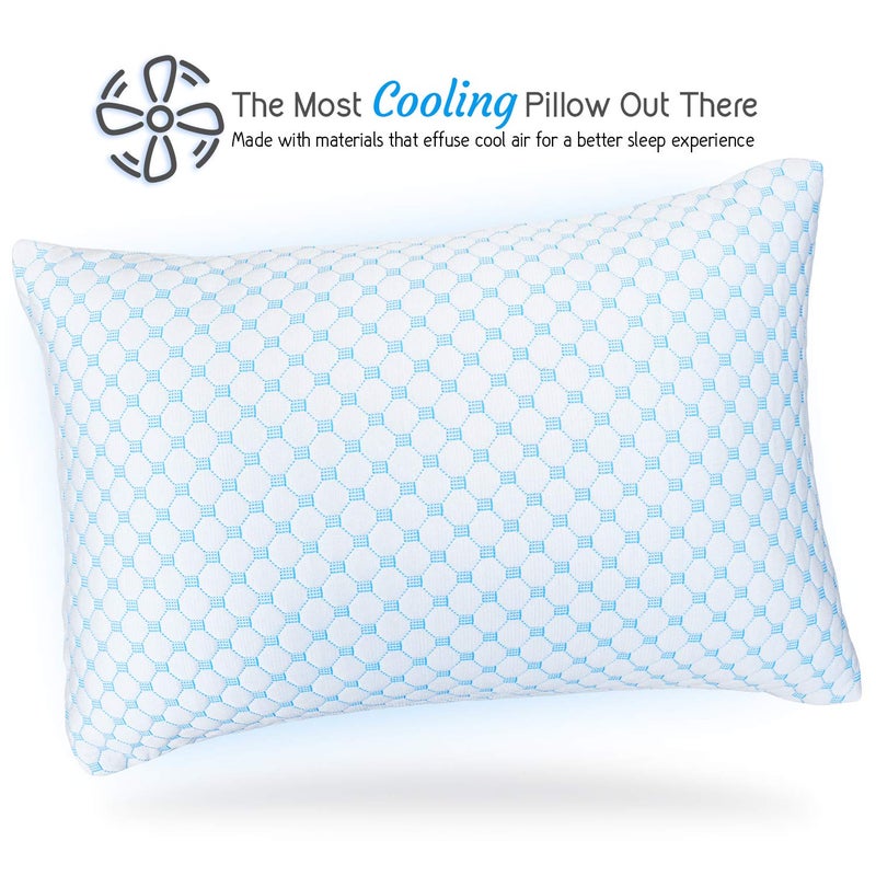Nestl Cooling Pillow Queen Size - Cooling Shredded Memory Foam Pillows, Gel Infused Cool Pillows, Adjustable Cooling Pillows for Sleeping, Breathable Queen Pillows, Washable Removable Bed Pillow Cover - Image 4