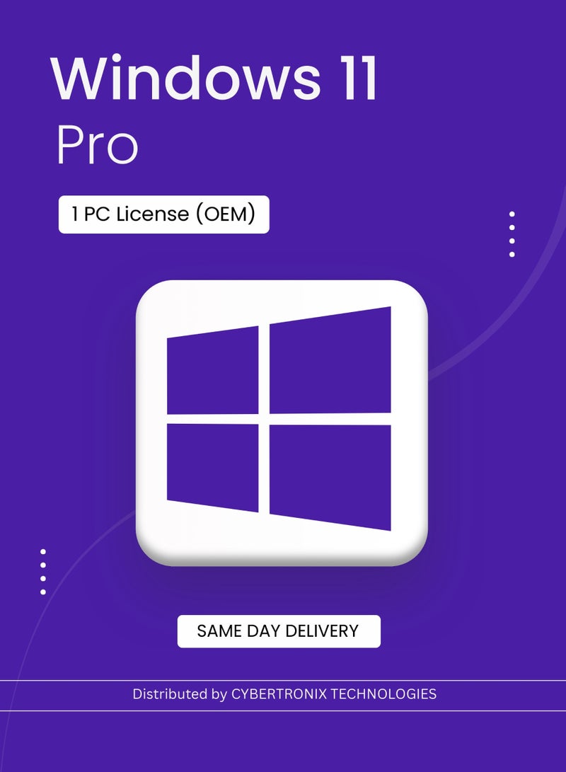 Windows Microsoft Windows 11 Pro | 1 PC License  (OEM) | Digital License | SAME DAY DELIVERY