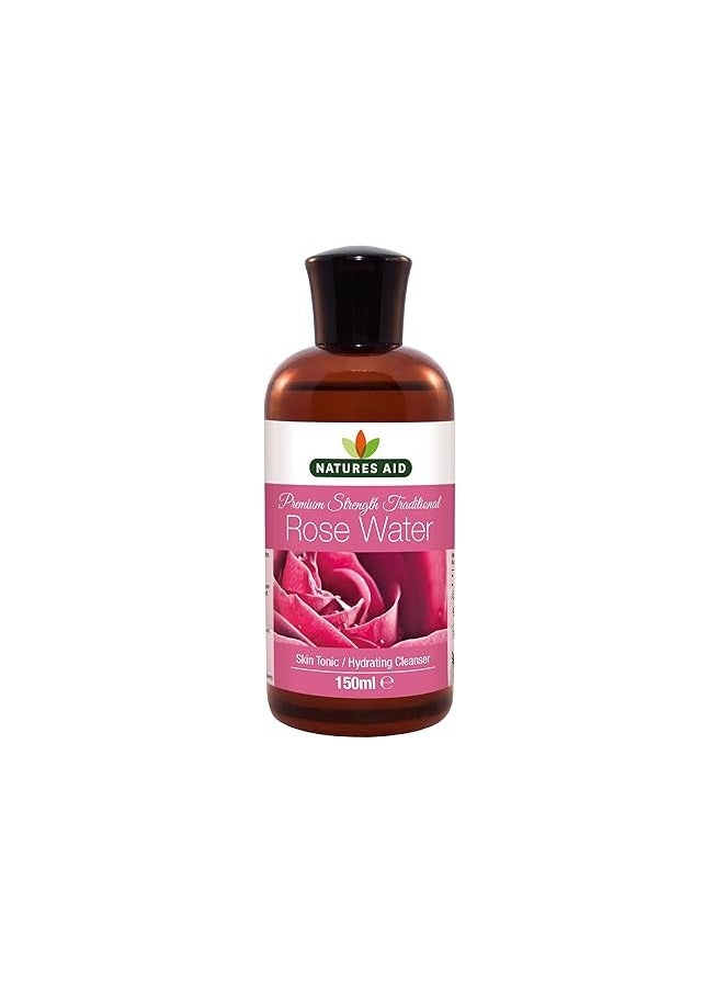 Natures Aid Premium Strength Traditional Rose Water | Skin Tonic | Hydrating Cleanser | 150ml - Image 1