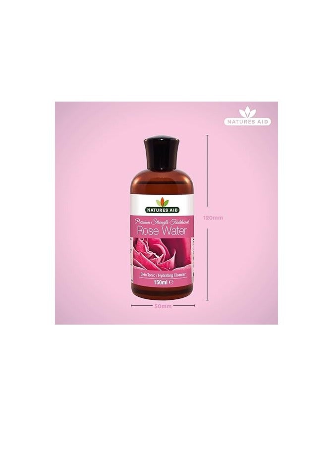 Natures Aid Premium Strength Traditional Rose Water | Skin Tonic | Hydrating Cleanser | 150ml - Image 3