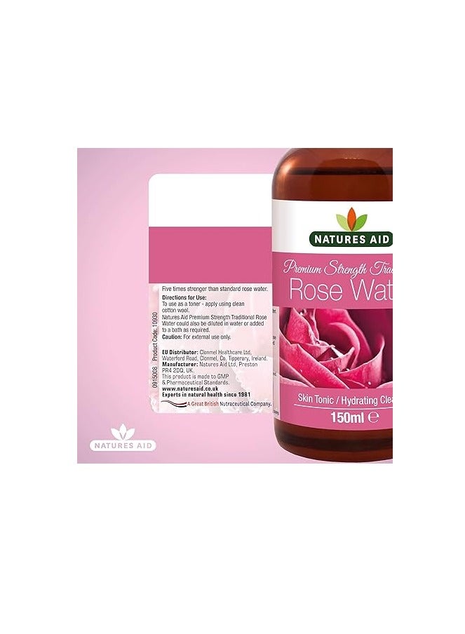 Natures Aid Premium Strength Traditional Rose Water | Skin Tonic | Hydrating Cleanser | 150ml - Image 2