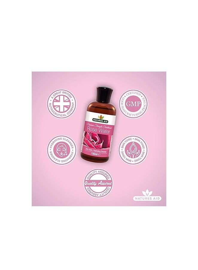 Natures Aid Premium Strength Traditional Rose Water | Skin Tonic | Hydrating Cleanser | 150ml - Image 5