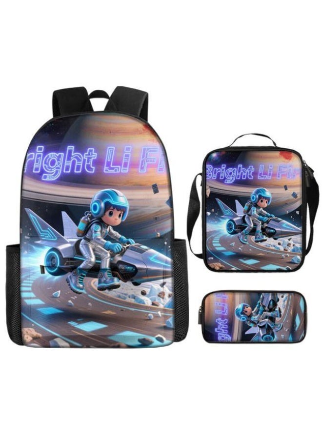 واضح من النار مجموعة من ثلاث قطع من حقائب الرسوم المتحركة، تتعامل بسهولة مع المناسبات المختلفة (الطلاب والأطفال ونزهات الأصدقاء وتسلق الجبال والدراسة وما إلى ذلك) | حقيبة ظهر + حقيبة محمولة باليد + حقيبة قرطاسية | هدايا الموسم المدرسي / العطلات - 111 - Image 2