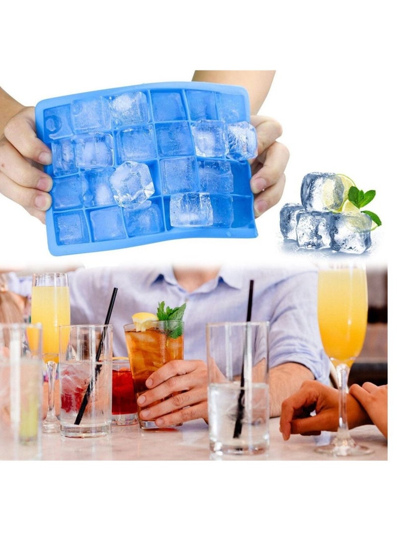 Ice Cube Trays Easy Release Molds 24 Cavities Silicone Food Grade Blue 2Pcs - Image 4